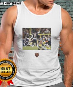 Caleb Williams wearing a Chicago Bears Wild Card tank top, showcasing NFL style and team spirit.
