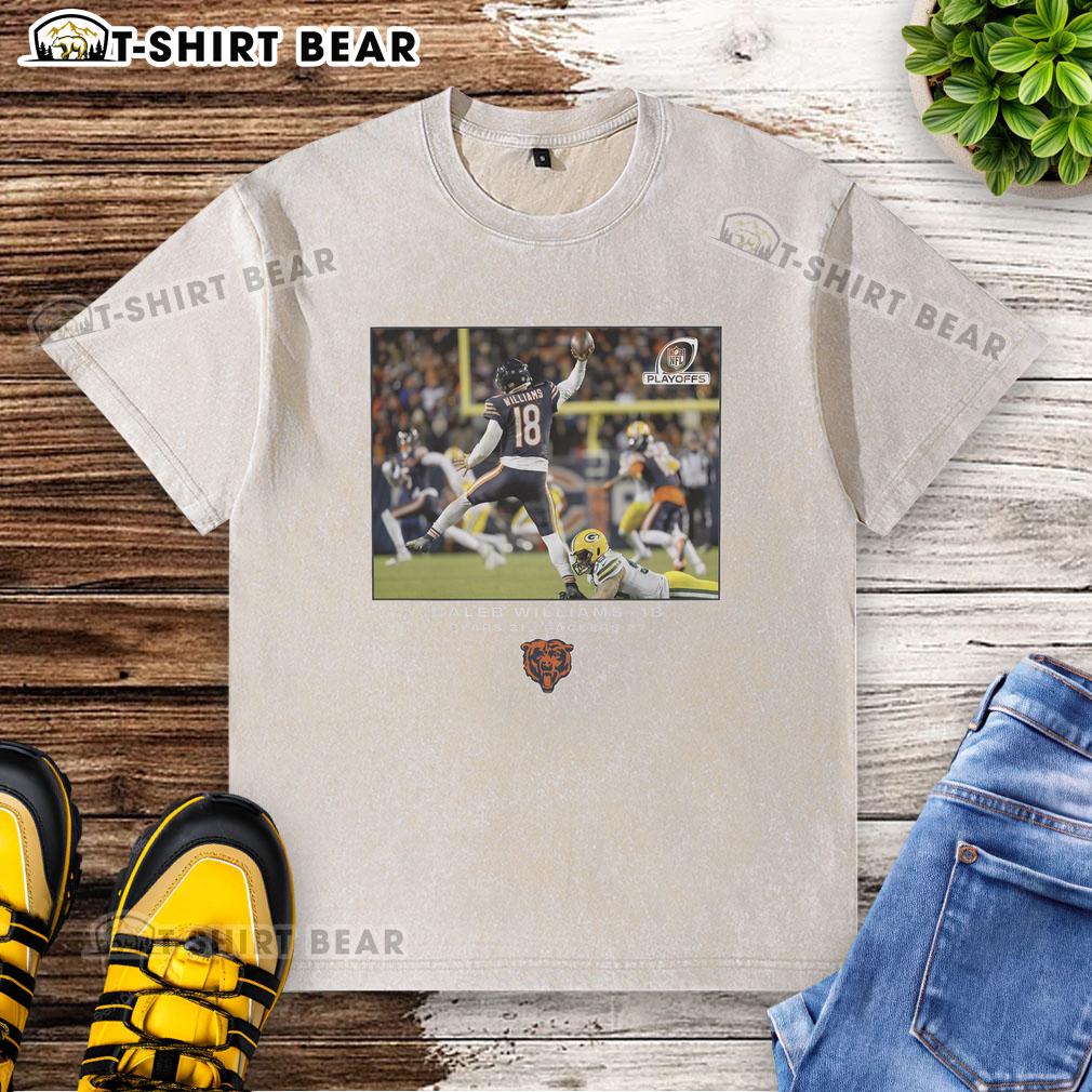 Nice Caleb Williams Chicago Bears Nfl Flash Features Wild Card Washed T Shirt Caleb Williams Chicago Bears NFL Wild Card Washed T-Shirt featuring a stylish design and vibrant team colors.