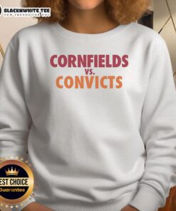 Stylish Nice Cornfields vs Convicts sweatshirt featuring vibrant colors and a unique design, perfect for casual wear.