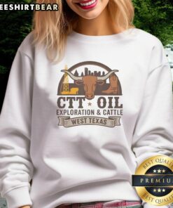Vintage Nice CTT Oil Exploration and Cattle sweatshirt showcasing West Texas heritage and style.