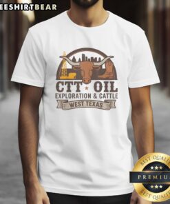 Vintage Nice CTT Oil Exploration and Cattle T-Shirt from West Texas showcasing classic Western themes and oil industry pride.