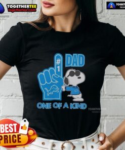 Nice Detroit Lions X Snoopy Dad one-of-a-kind ladies tee featuring vibrant graphics and a comfortable fit.