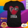 Nice Fingerprints Atlanta Falcons X Georgia Bulldogs T-Shirt showcasing team spirit with 'Its In My DNA' slogan.