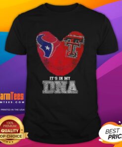 Nice Fingerprints Houston Texans X Texas Tech Red Raiders 'Its In My DNA' T-Shirt showcasing team spirit and unique design.