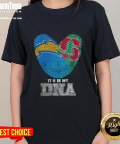 Nice Fingerprints Los Angeles Chargers x Stanford Cardinal It's In My DNA ladies tee showcasing team spirit and style.