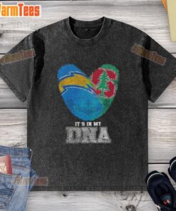 Nice Fingerprints Los Angeles Chargers x Stanford Cardinal DNA T-shirt showcasing team spirit and unique design.