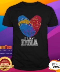 Nice Fingerprints Los Angeles Chargers x USC Trojans 'Its In My DNA' T-Shirt showcasing team spirit and unique design.
