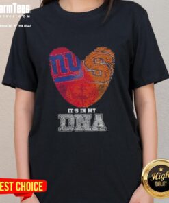 Nice Fingerprints New York Giants x Syracuse Orange tee for ladies, showcasing unique design and team spirit.