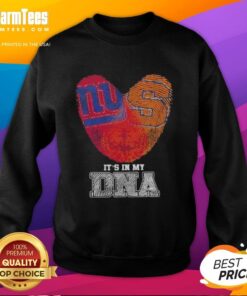 New York Giants x Syracuse Orange 'It's In My DNA' sweatshirt featuring unique fingerprint design for sports fans.
