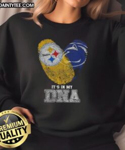 Nice Fingerprints Pittsburgh Steelers X Penn State Nittany Lions sweatshirt showcasing unique DNA design for sports fans.