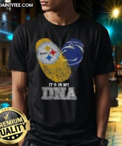 Nice Fingerprints Pittsburgh Steelers X Penn State Nittany Lions T-Shirt showcasing team pride and unique design.