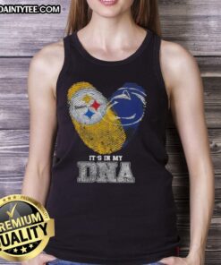 Stylish tank top featuring Nice Fingerprints design for Pittsburgh Steelers and Penn State Nittany Lions fans.