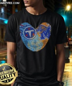 Nice Fingerprints Tennessee Titans X Memphis Tigers 'Its In My DNA' T-Shirt showcasing team pride and unique design.