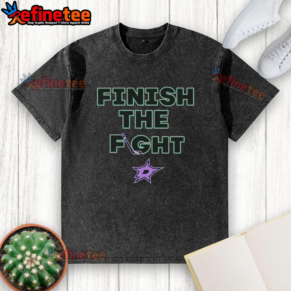 nice-finish-the-fight-dallas-stars-hockey-washed-t-shirt Alt Text: Dallas Stars hockey washed t-shirt featuring 'Nice Finish The Fight' design, perfect for fans of the team.