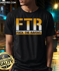 Nice Ftr Fck The Ravens Pittsburgh Steelers Football T-Shirt showcasing team spirit and rivalry in bold graphics.