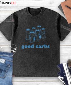 Nice Good Carbs Resolutions Six Navy Washed T-Shirt featuring a stylish design for health-conscious individuals.