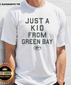 Nice Green Bay Packers Just A Kid From Green Bay T-Shirt featuring bold team colors and graphic design for fans.