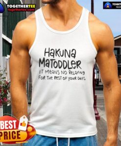 Alt Text: Cute toddler wearing 'Hakuna Matoddler' tank top, perfect for playful days and carefree adventures.