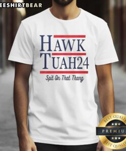 Alt Text: Nice Hawk Tuah 2024 Spit On That Thang T-Shirt featuring bold graphics and a stylish design for casual wear.