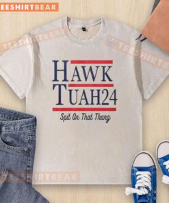 Nice Hawk Tuah 2024 Spit On That Thang Washed T-Shirt featuring a stylish design and vibrant colors for casual wear.