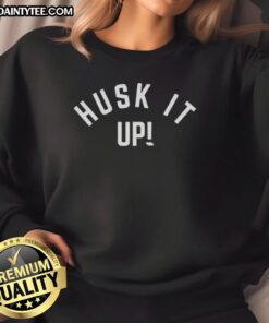 Cozy Nebraska State sweatshirt featuring 'Husk It Up' graphic, perfect for fans and casual wear.