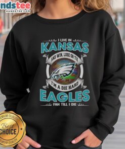 Die-hard Eagles fan sweatshirt, perfect for Kansas supporters, showcasing team spirit in every win, lose, or tie.