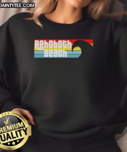 Cozy 'Nice I Love Rehoboth Beach Delaware' sweatshirt with Atlantic wave design, perfect for beach lovers.