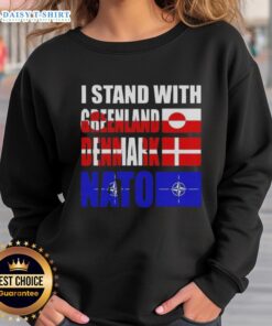 Nice I Stand With Greenland Denmark NATO Sweatshirt design showcasing support for Greenland in NATO alliance.