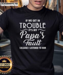 Funny 'It's My Papa's Fault' T-Shirt for kids, perfect for playful family moments and humor-loving dads.