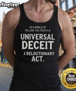 Tank top featuring 'Truth Amid Deceit' design, highlighting the revolutionary act of honesty in a world of deceit.