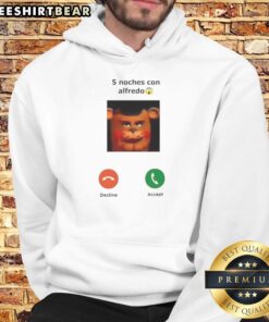 Nice Incoming Calling hoodie featuring '5 Noches Con Alfredo' design, perfect for fashion-forward fans. Decline or Accept!