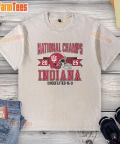 Nice Indiana Football 2025 CFP National Champions arched helmet washed t-shirt in navy blue, perfect for fans.