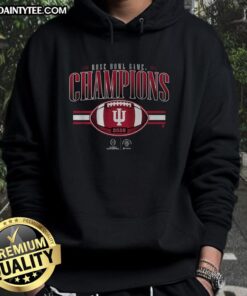 Alt Text: Nice Indiana Football CFP Rose Bowl Champions Hoodie showcasing team pride and celebration of victory.