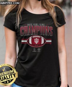 Nice Indiana Football CFP Rose Bowl Champions Ladies Tee showcasing team pride and vibrant design for fans.