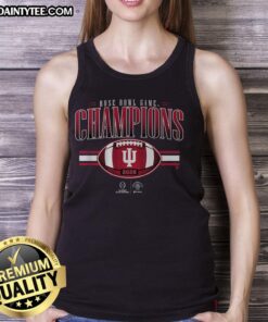 Alt Text: Nice Indiana Football CFP Rose Bowl Champions tank top showcasing team pride and celebration.