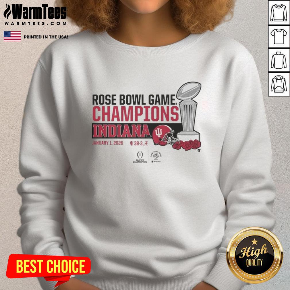nice-indiana-football-cfp-rose-bowl-champions-trophy-sweatshirt Alt Text: Nice Indiana Football CFP Rose Bowl Champions Trophy sweatshirt showcasing team spirit and winning pride.