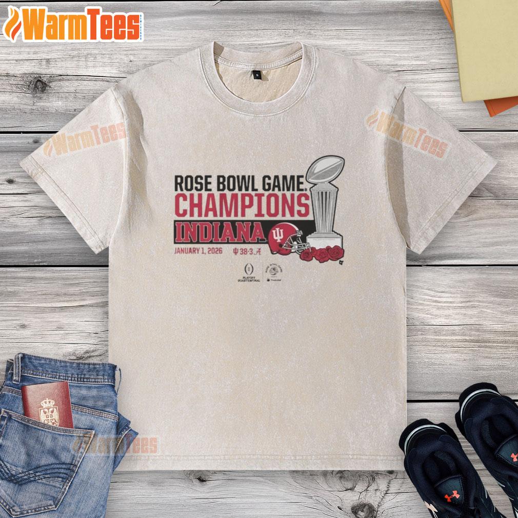 nice-indiana-football-cfp-rose-bowl-champions-trophy-washed-t-shirt Nice Indiana Football CFP Rose Bowl Champions Trophy washed t-shirt featuring vibrant colors and team logo.