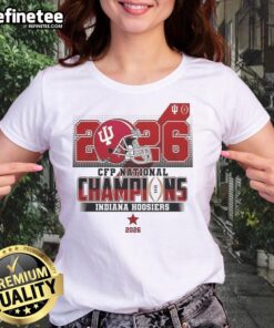 Nice Indiana Hoosiers 2026 CFP National Champions helmet ladies tee, perfect for fans celebrating the team's victory.