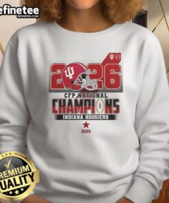 Nice Indiana Hoosiers 2026 CFP National Champions helmet sweatshirt, showcasing team pride and championship spirit.