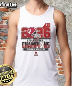 2026 CFP National Champions Helmet Tank Top featuring Indiana Hoosiers design, perfect for fans and game day wear.