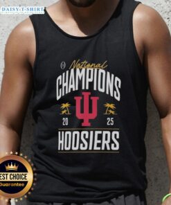 Nice Indiana Hoosiers College Football Playoff National Champions 2025 logo on a stylish palm tree tank top.