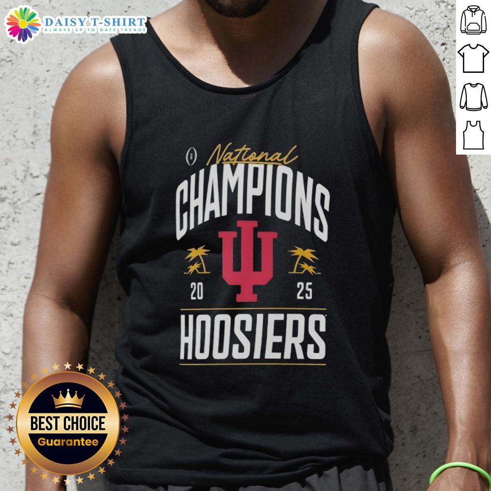 Nice Indiana Hoosiers College Football Playoff National Champions 2025 Logo Palm Tree Tank Top Nice Indiana Hoosiers College Football Playoff National Champions 2025 logo on a stylish palm tree tank top.