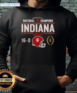 Nice Indiana Hoosiers Football National Champions hoodie featuring a 16-0 undefeated helmet design.