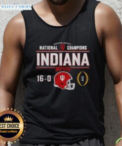 Nice Indiana Hoosiers Football National Champions Undefeated 16-0 helmet tank top featuring team logo and vibrant colors.