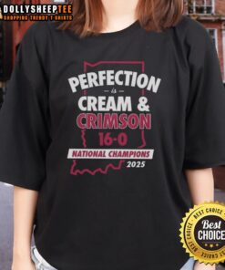 Nice Indiana Hoosiers National Champions 2025 tee showcasing perfection in cream and crimson with final score details.