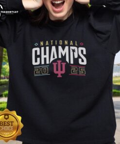2025 National Champions sweatshirt featuring Nice Indiana Hoosiers logo, perfect for fans celebrating their teams victory.