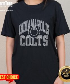 Nice Indianapolis Colts Arch Ladies Tee in blue featuring the team logo, perfect for stylish game day outfits.