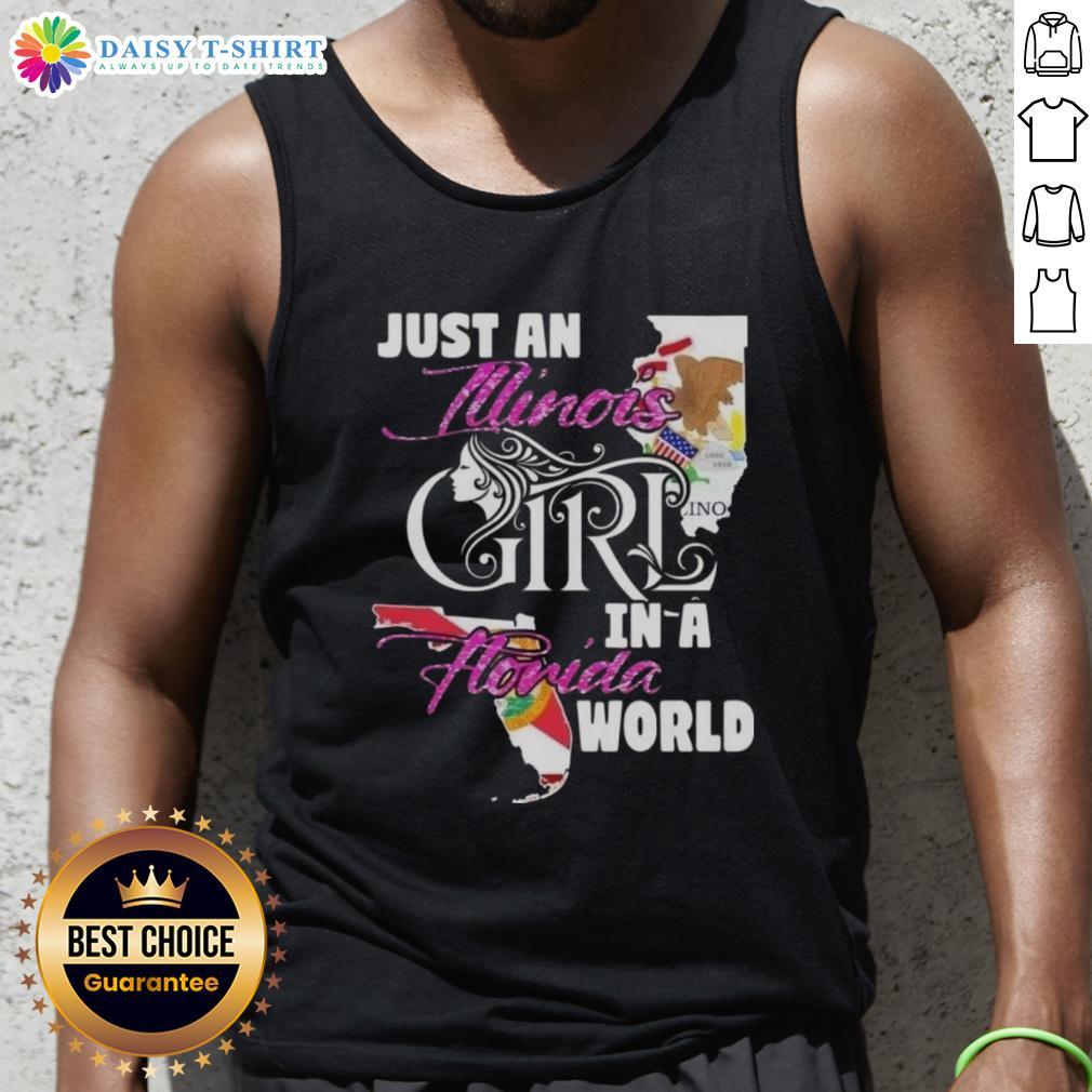 Nice Just An Illinois Girl In A Florida World Tank Top Illinois girl in a Florida world tank top, showcasing a casual summer style with vibrant colors and a relaxed fit.
