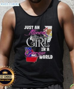 Illinois girl in a Georgia world tank top, showcasing a casual style perfect for summer outings and Southern charm.