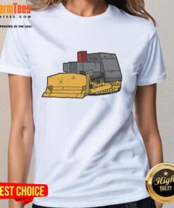 Alt Text: Nice Killdozer modified bulldozer graphic on a ladies tee, showcasing powerful machinery and bold design.